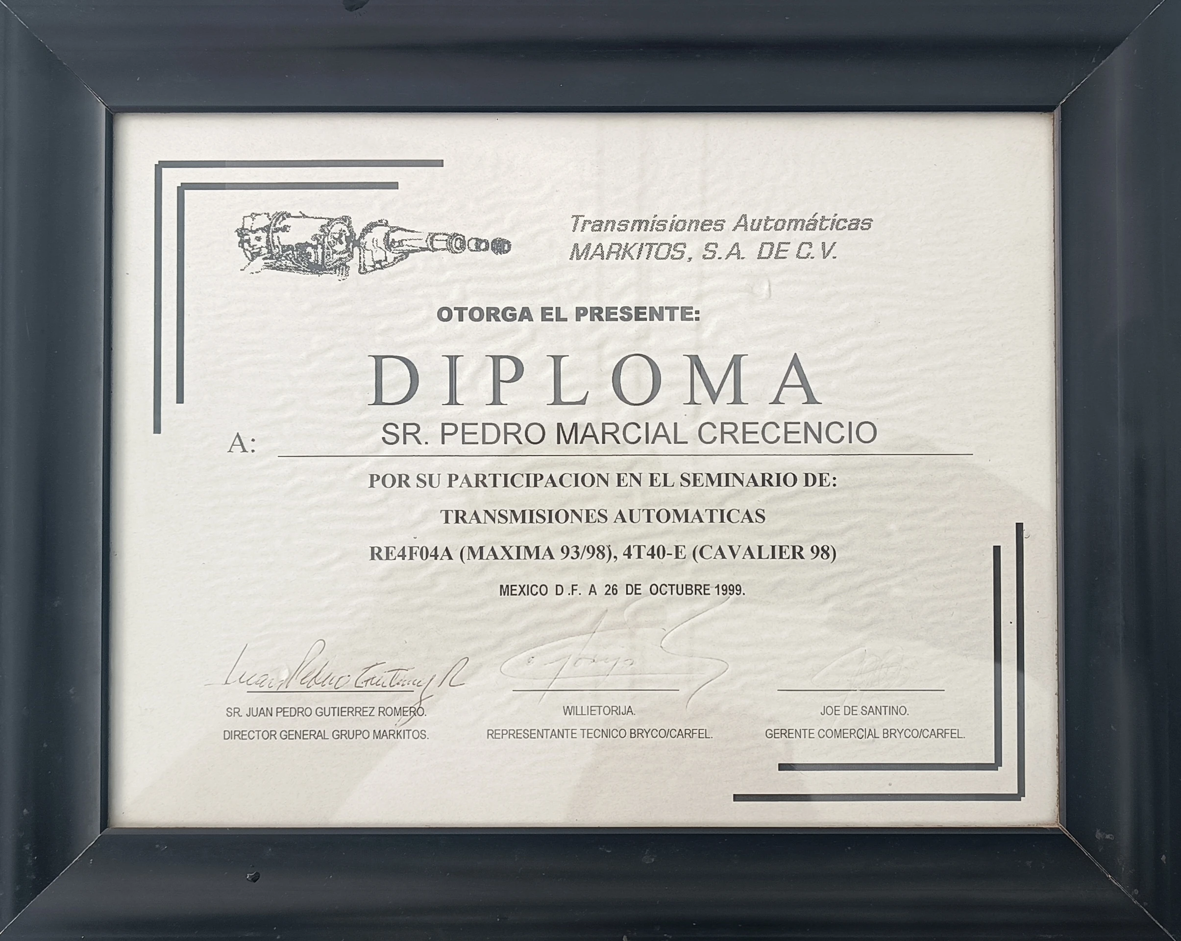 Diploma seminario transmisiones automáticas 1999